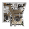2 Bedroom 2 Bathroom D